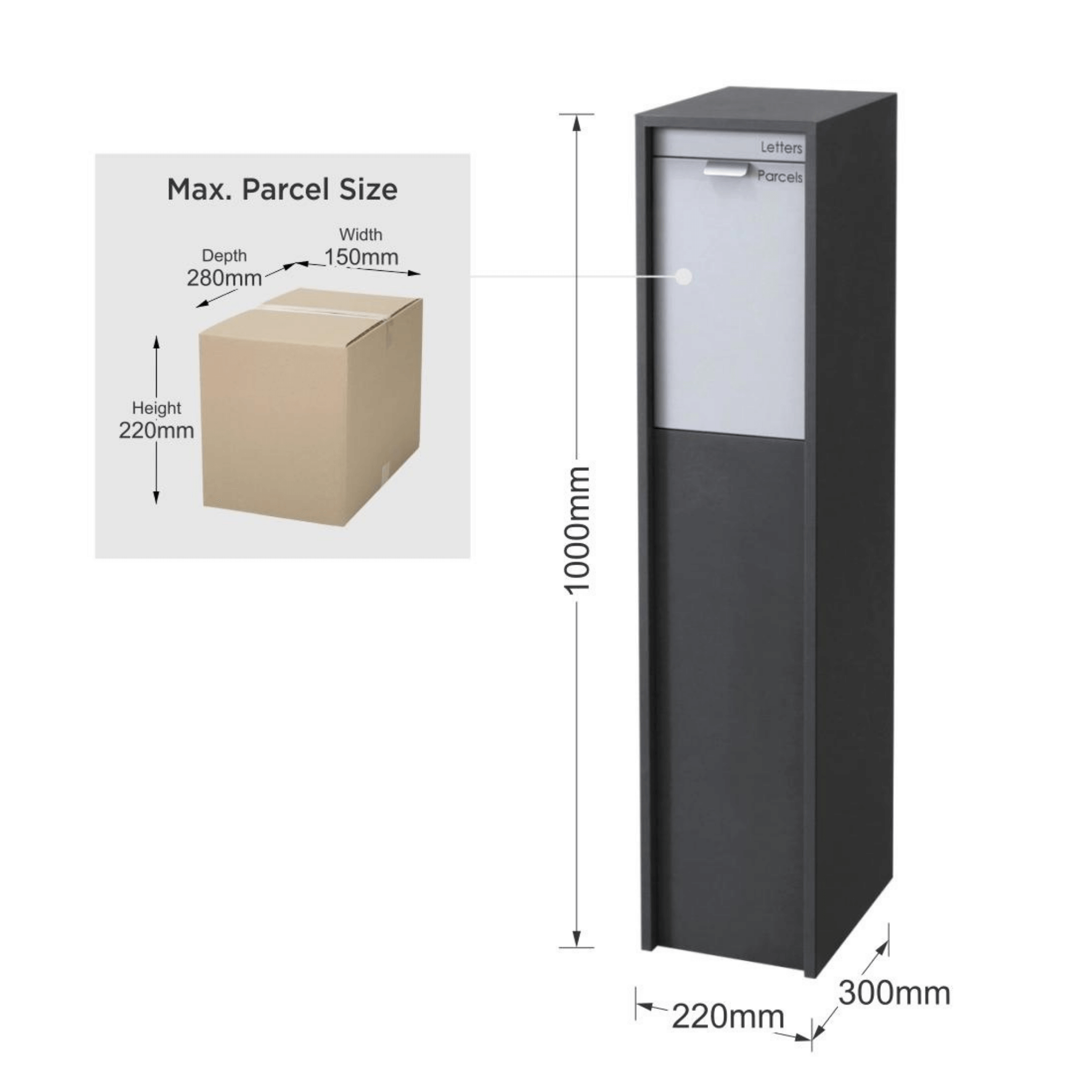 Small Inbuilt Letterbox Austin 2 Small Parcel Mail Freestanding Letterbox Buy Online ...