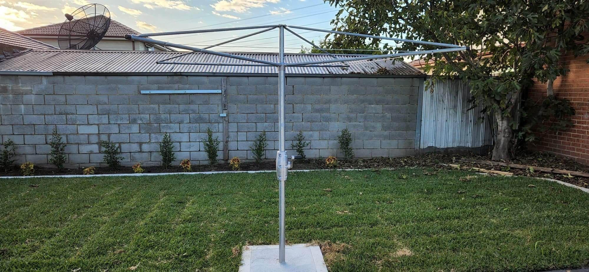 Clothesline installation of Austral super 5 rotary in Melbourne, Australia.